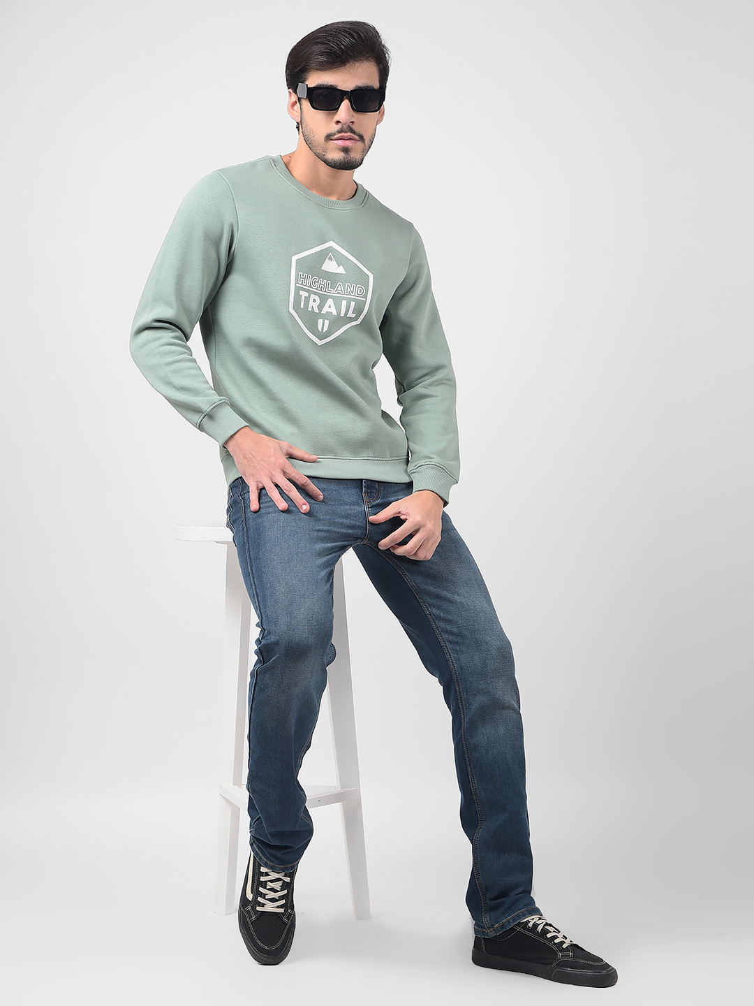 Numero Uno Men Typography Green Sweat Shirt
